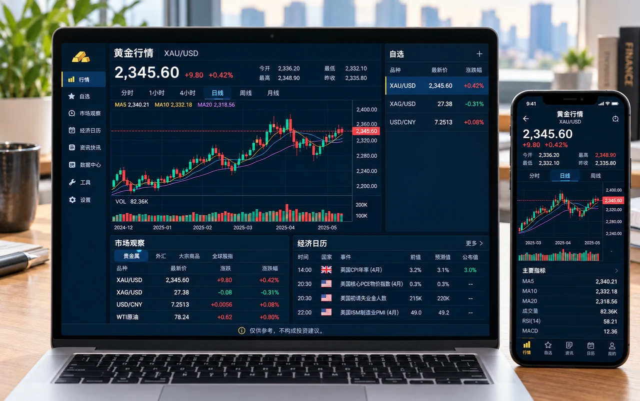 AI 智能交易分析平台产品界面示意